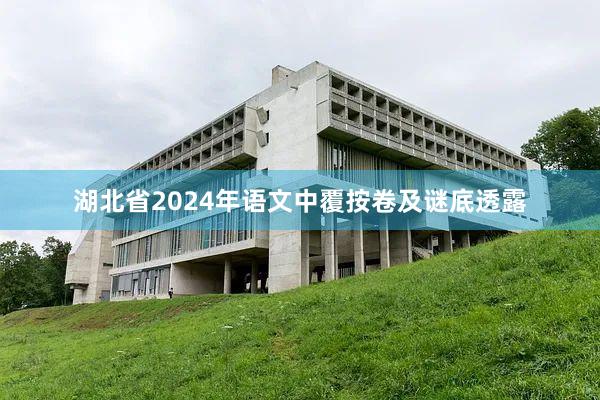 湖北省2024年语文中覆按卷及谜底透露