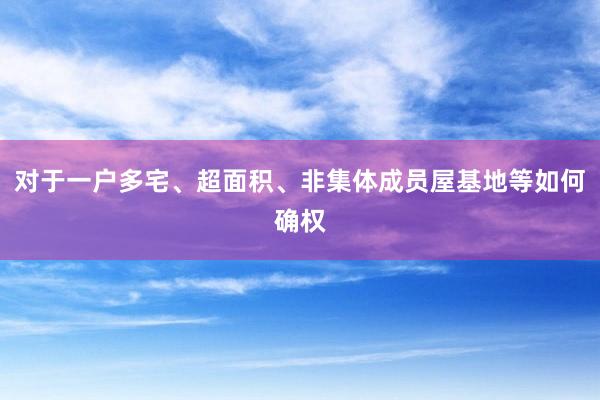 对于一户多宅、超面积、非集体成员屋基地等如何确权