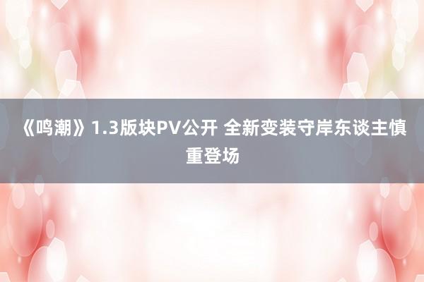 《鸣潮》1.3版块PV公开 全新变装守岸东谈主慎重登场